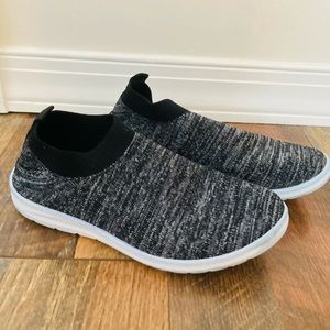 Grey and black shoes